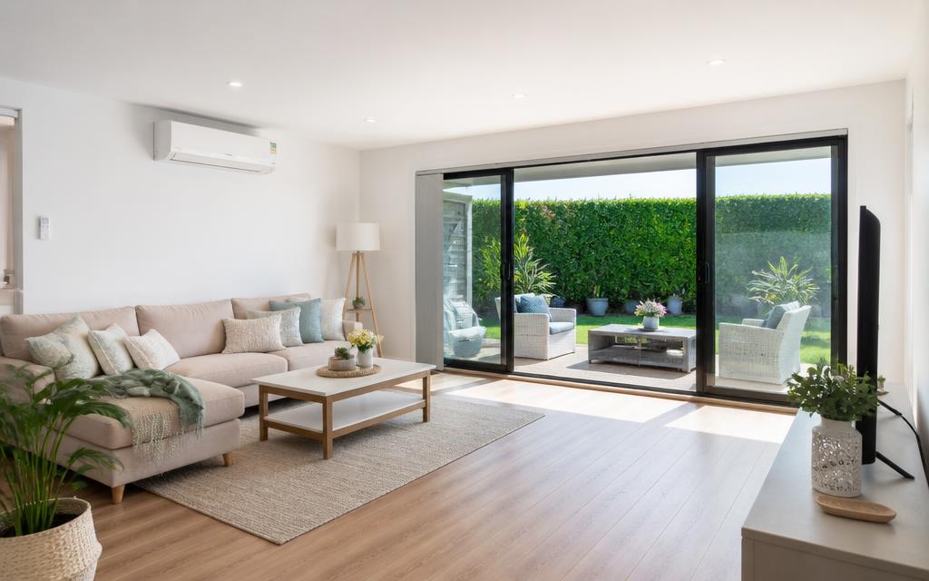Strak schoongemaakt licht woninginterieur